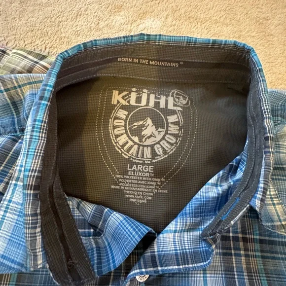 Kuhl Eluxur 3 Shirts Large Plaid Outdoor Button Up Short Sleeve Men Large